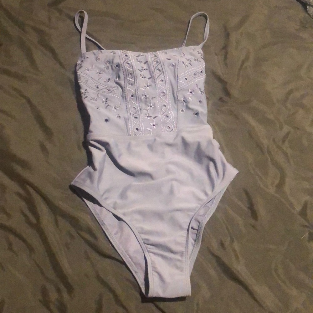 Dark lavender/navy one piece swimsuit. Size XS